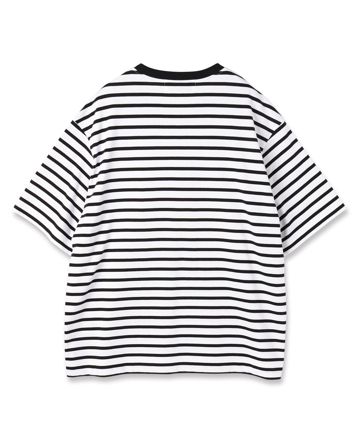 The Basic Embroidery Patch Short Sleeve Border Pullover