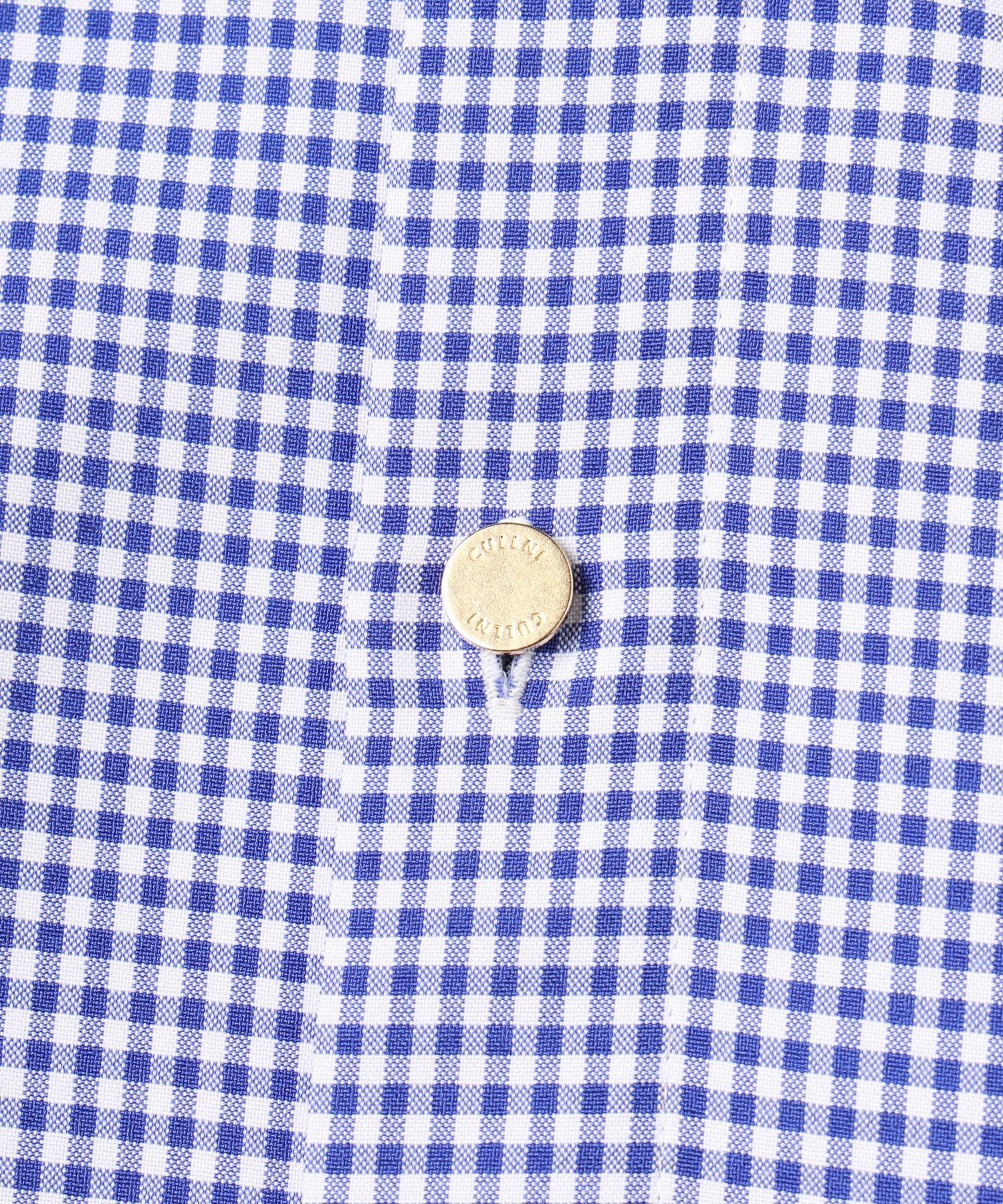 Gingham Check Front Fly Embroidery Patch Shirt