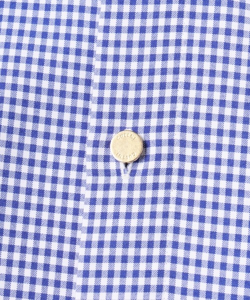 Gingham Check Front Fly Embroidery Patch Shirt