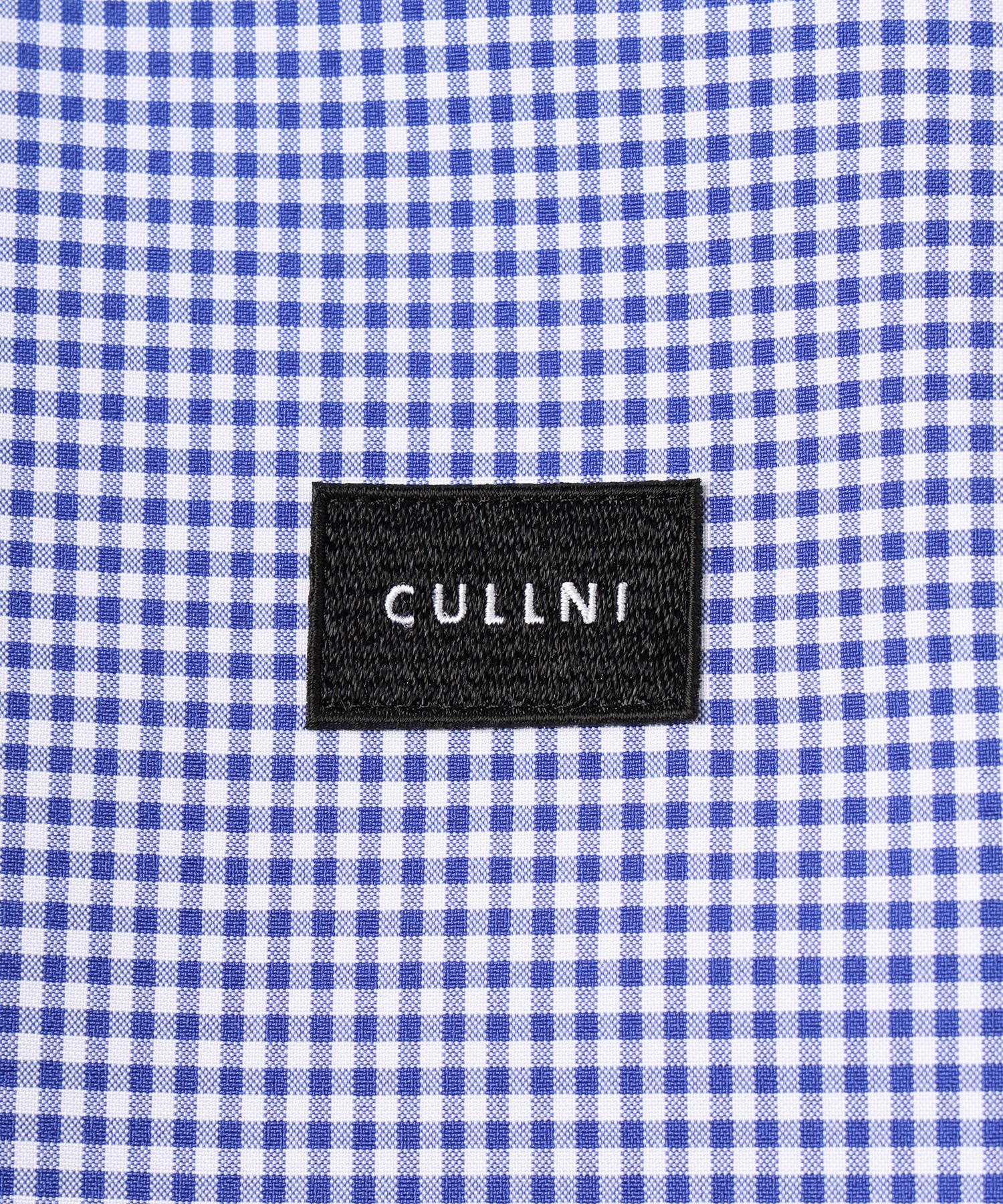Gingham Check Front Fly Embroidery Patch Shirt