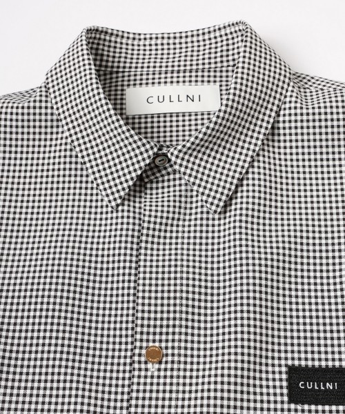 Gingham Check Front Fly Embroidery Patch Shirt