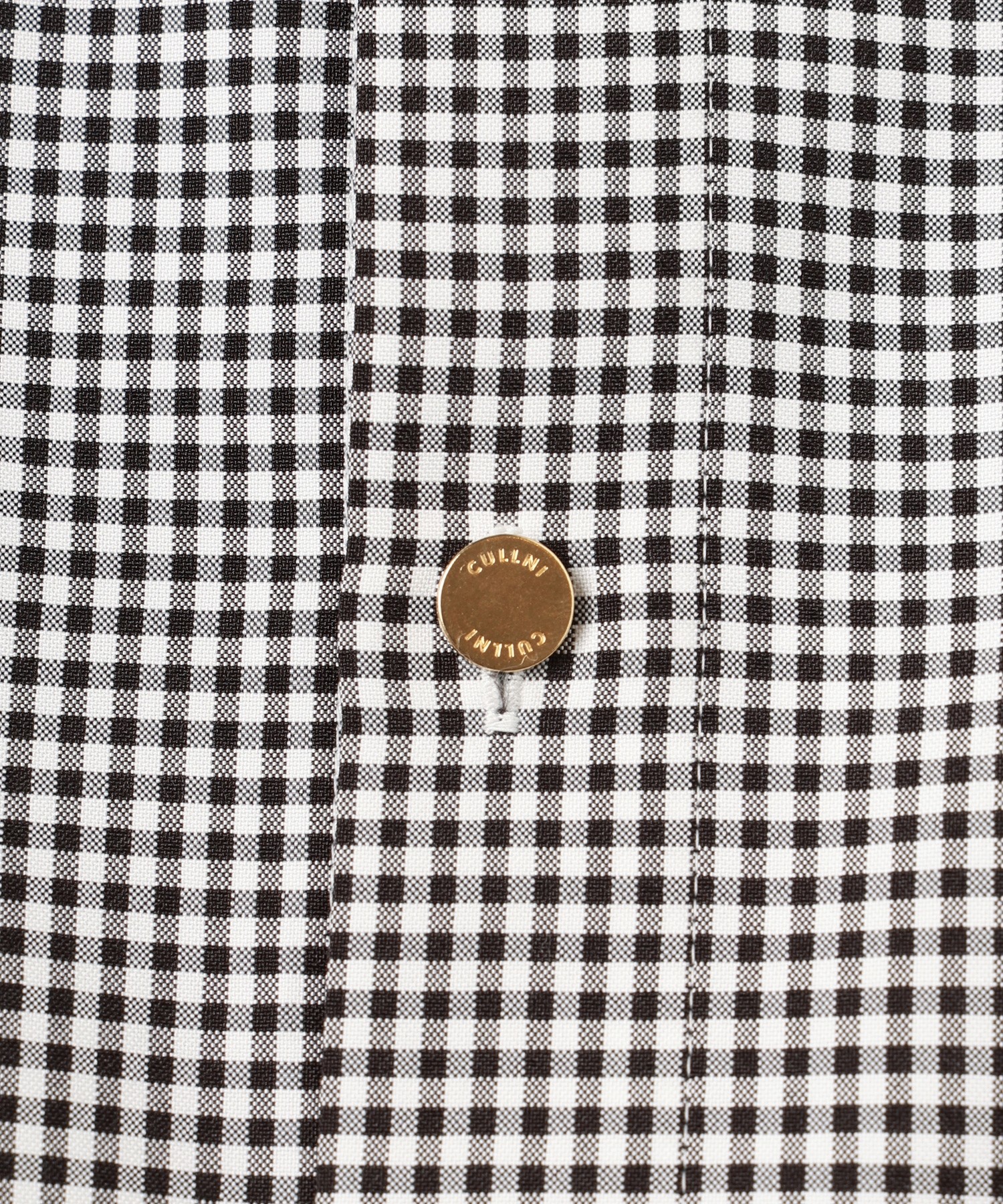 Gingham Check Front Fly Embroidery Patch Shirt