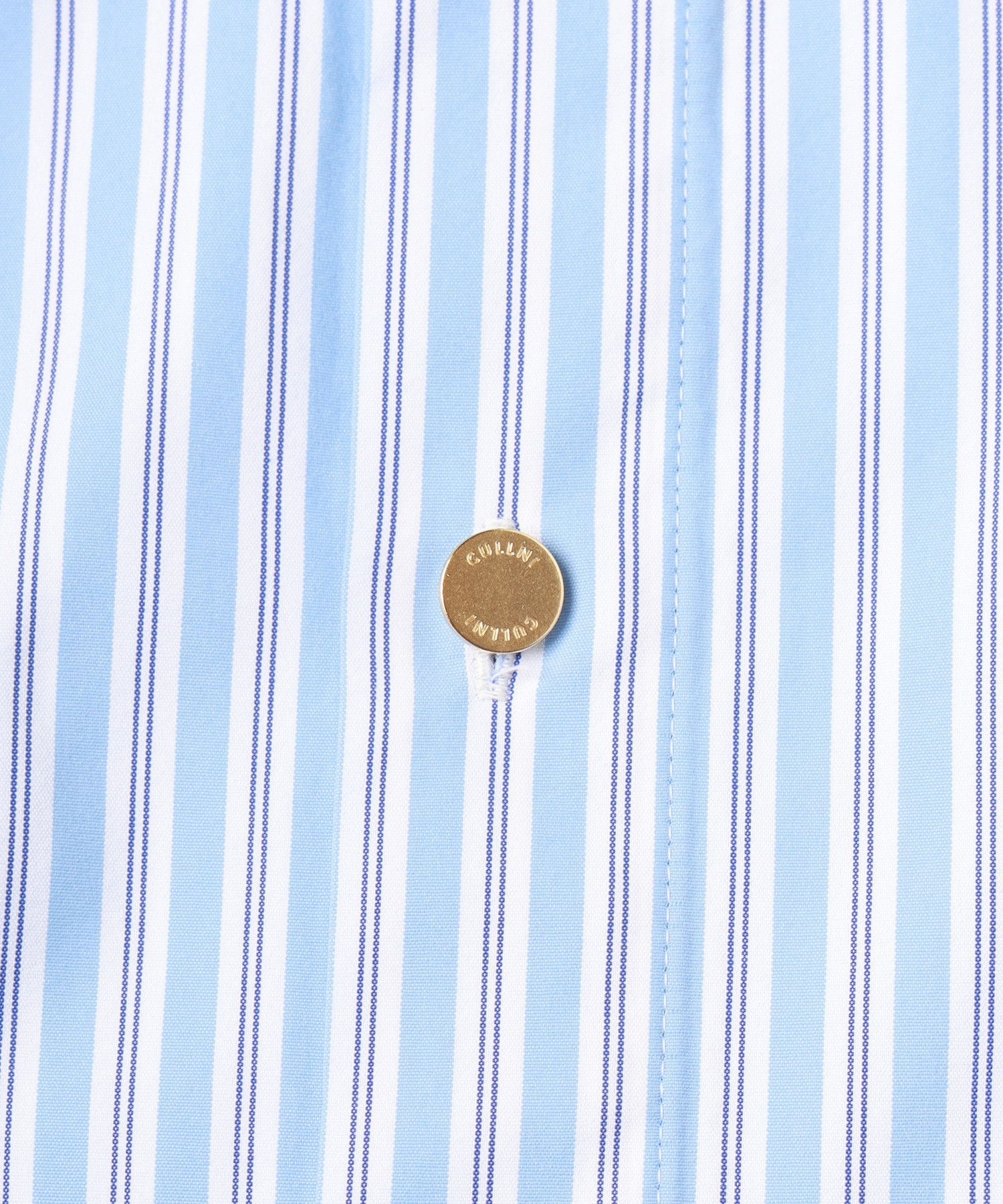 Stripe Front Fly Embroidery Patch Shirt