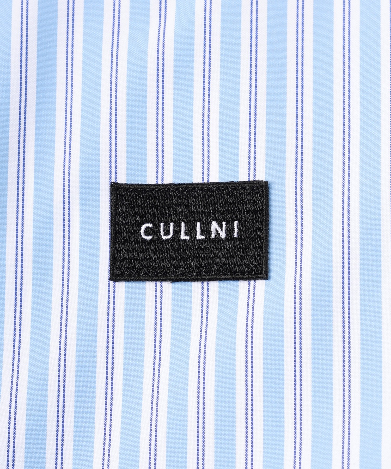 Stripe Front Fly Embroidery Patch Shirt