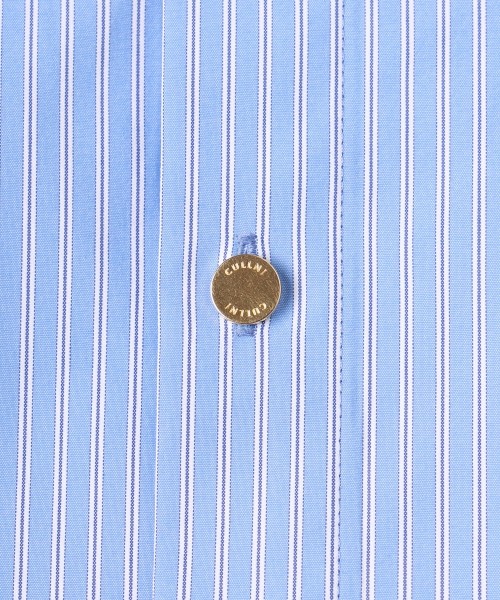 Stripe Front Fly Embroidery Patch Shirt