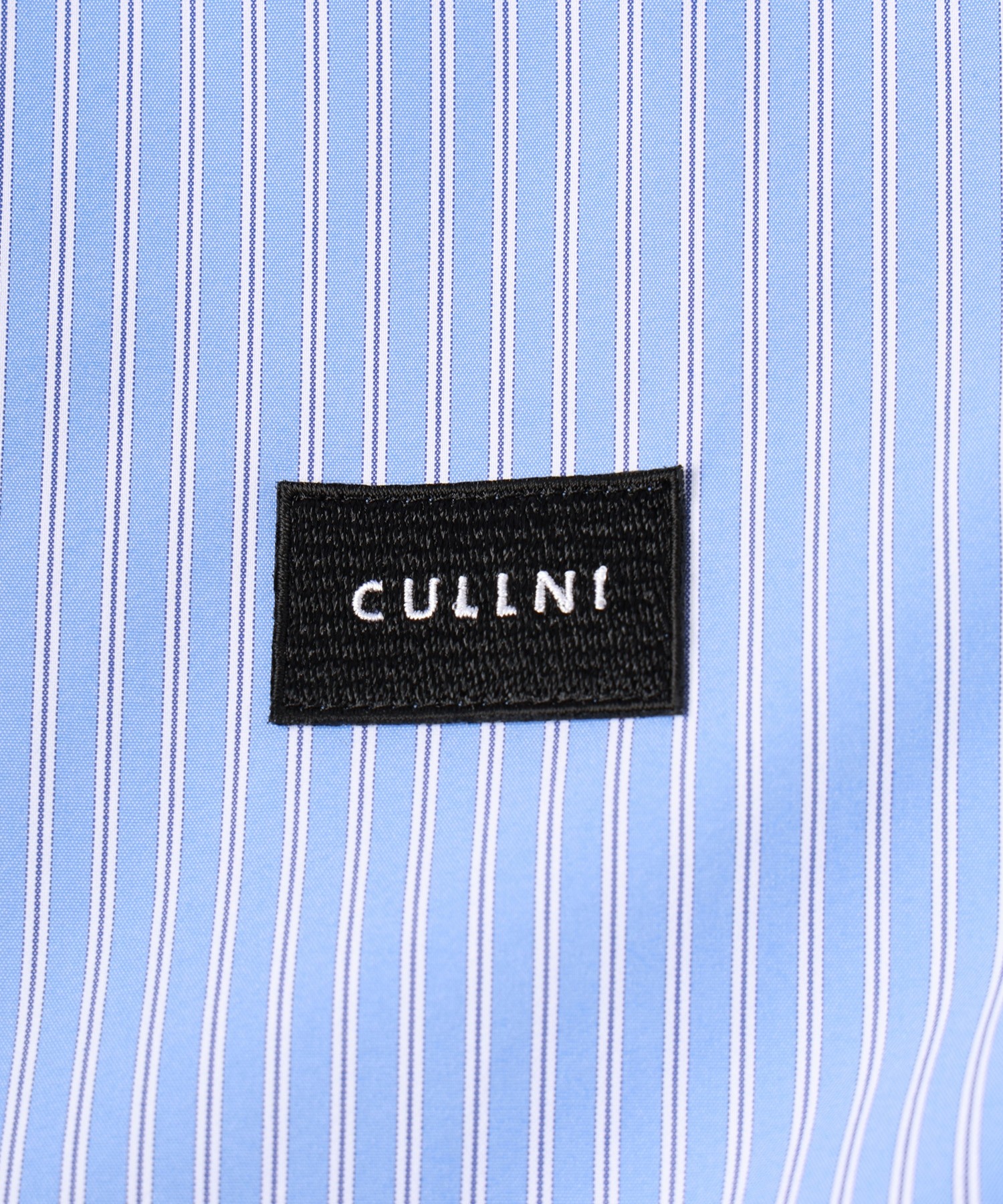 Stripe Front Fly Embroidery Patch Shirt