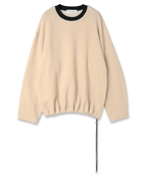 Curling Boa Drawstring Pullover