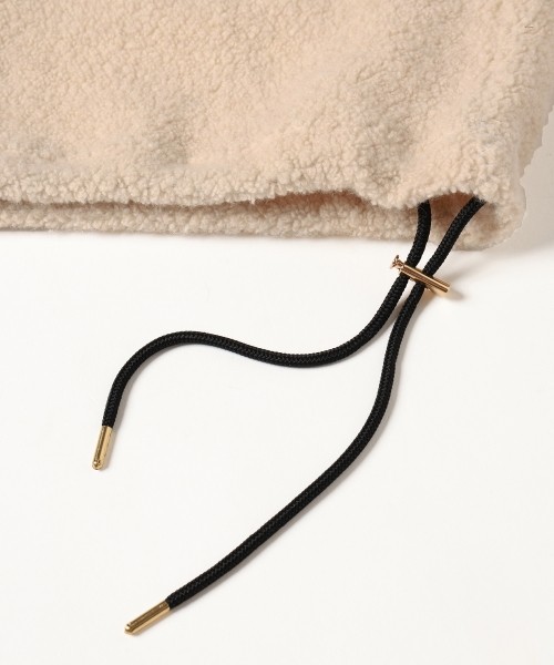 Curling Boa Drawstring Pullover