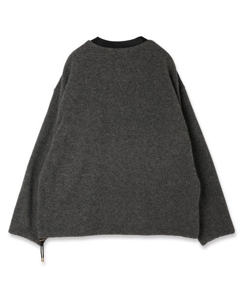 Curling Boa Drawstring Pullover