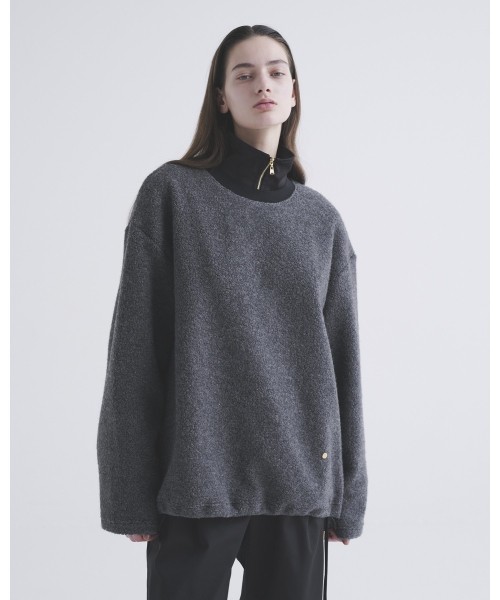 Curling Boa Drawstring Pullover