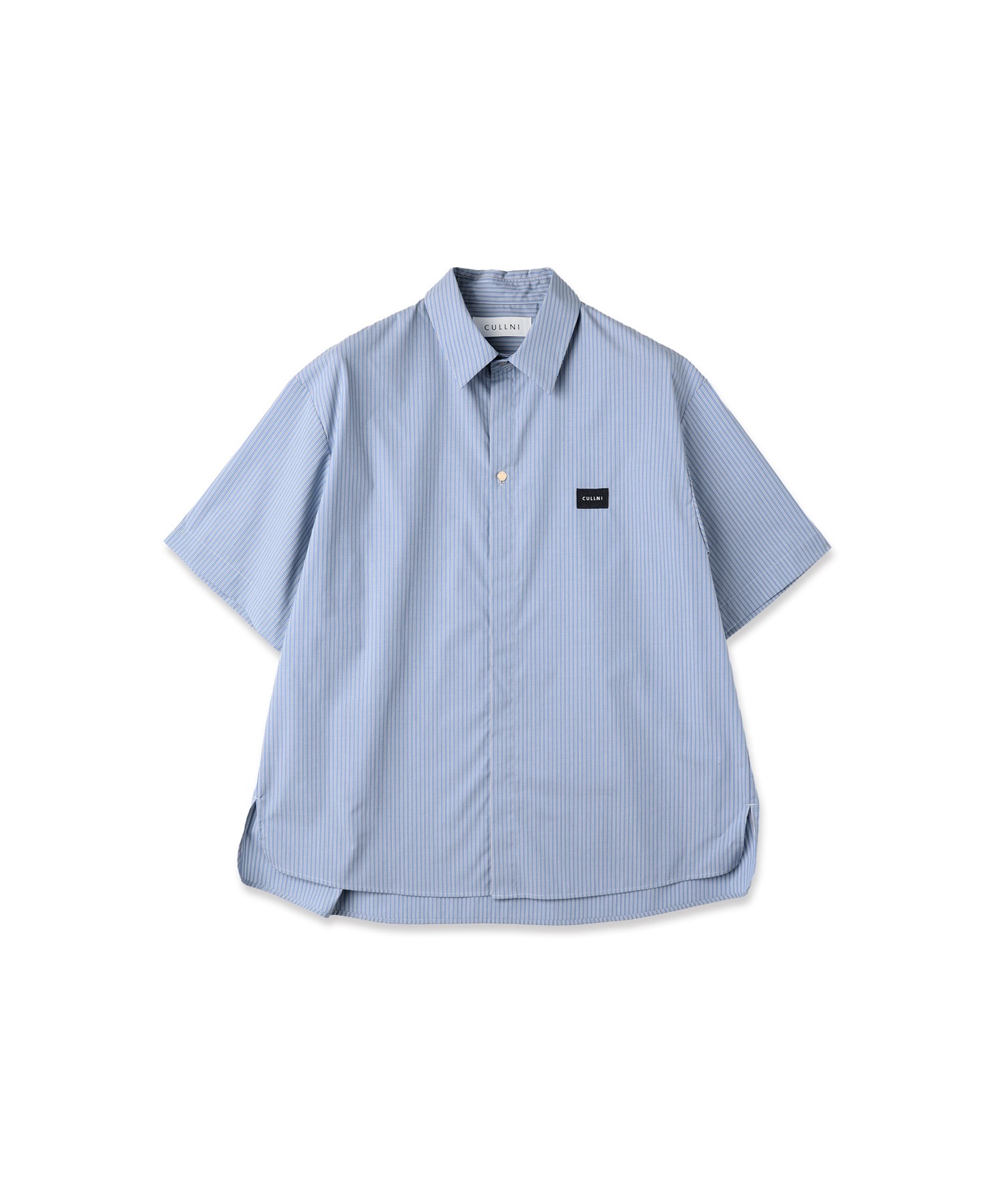 High Count Broad Embroidery Patch Short Sleeve Stripe Shirt