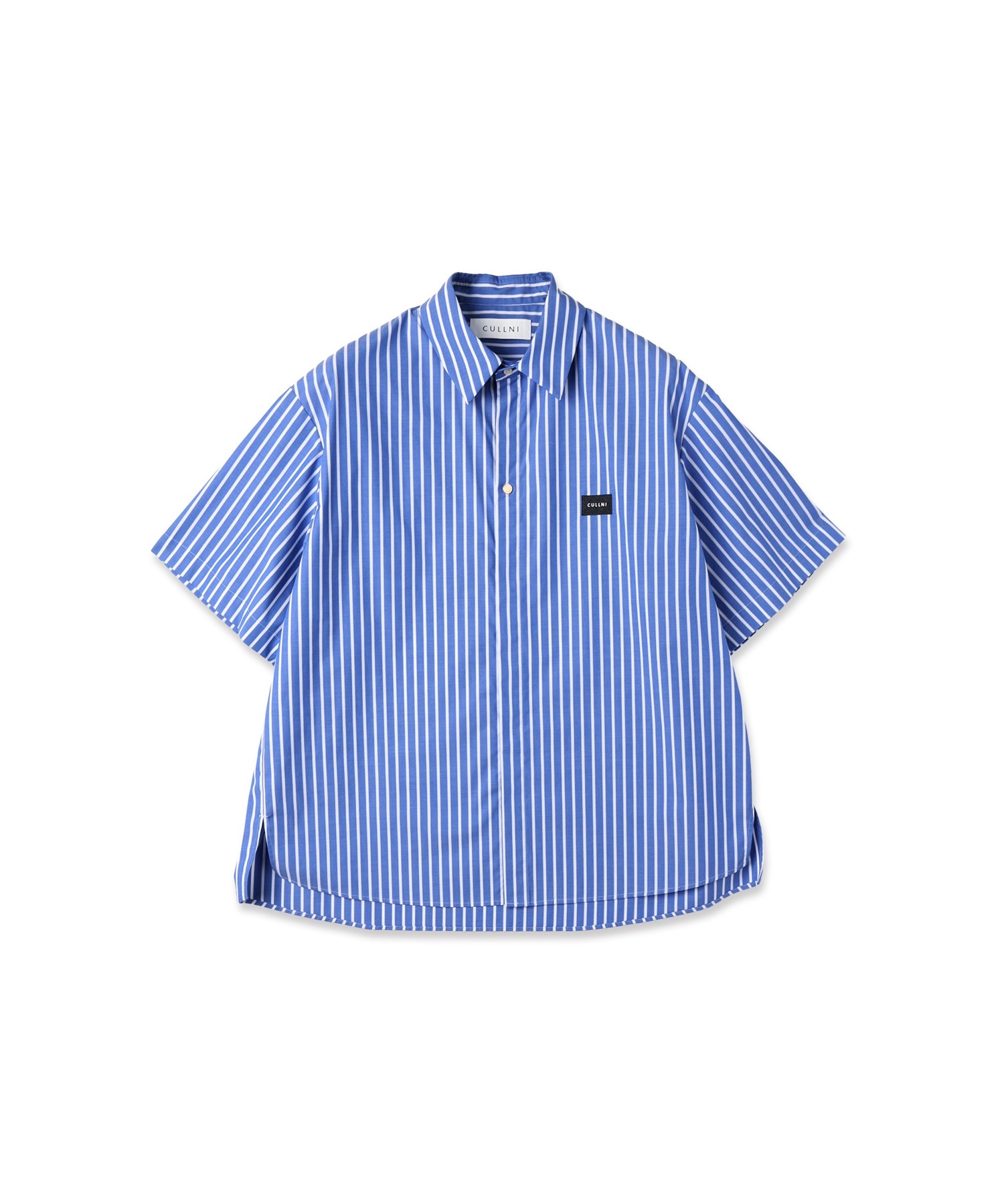 High Count Broad Embroidery Patch Short Sleeve Stripe Shirt