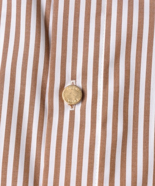 High Count Broad Embroidery Patch Short Sleeve Stripe Shirt