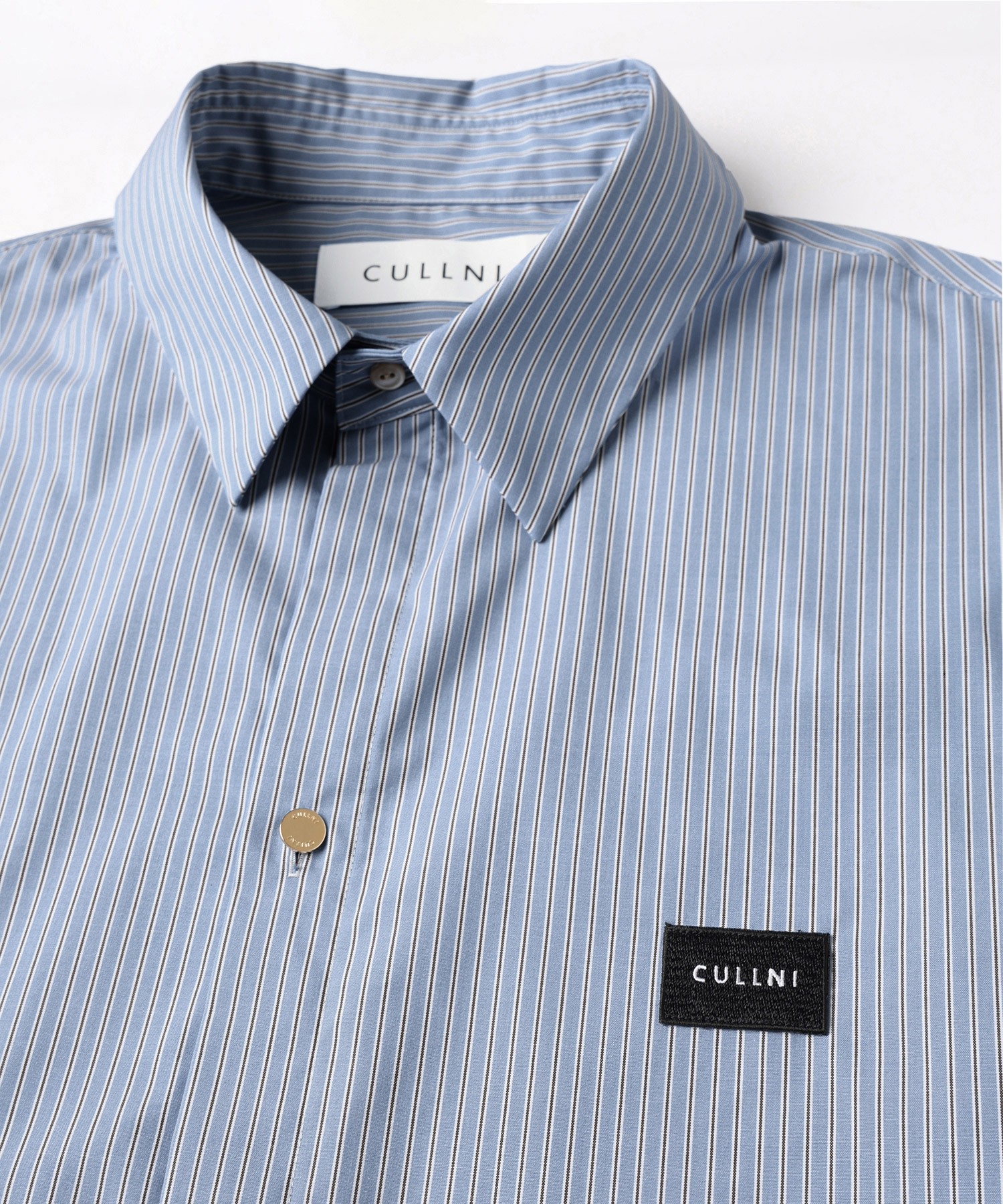 High Count Broad Embroidery Patch Short Sleeve Stripe Shirt