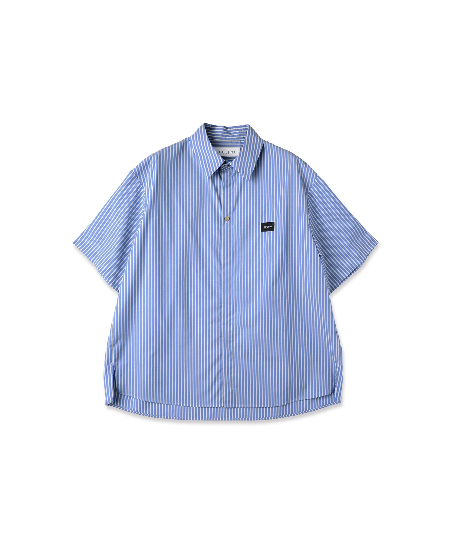 High Count Broad Embroidery Patch Short Sleeve Stripe Shirt