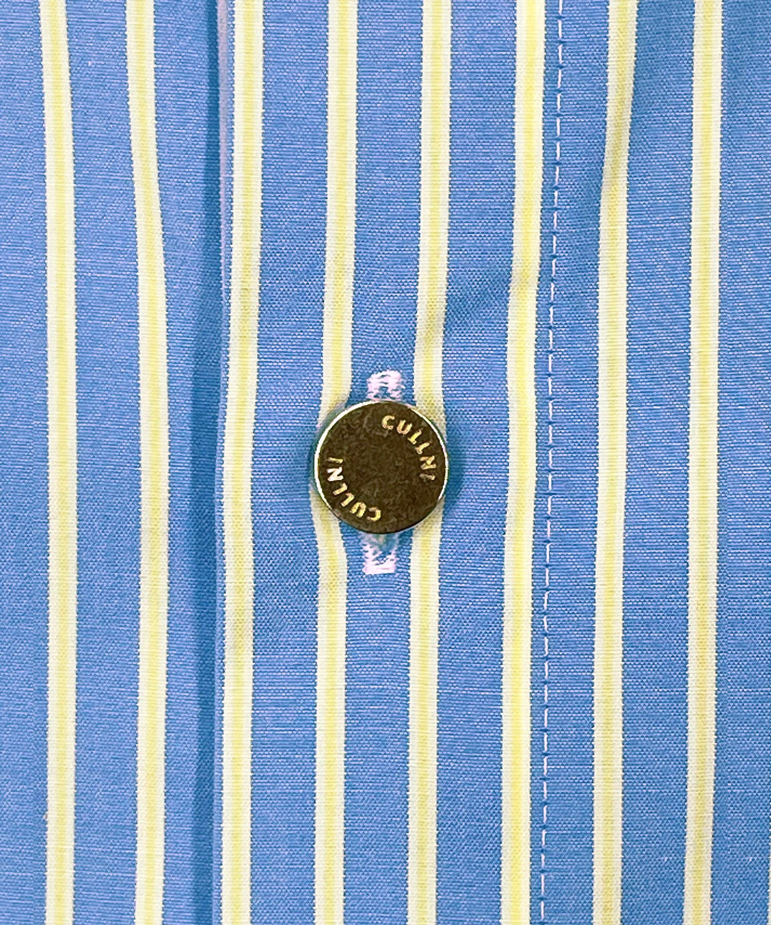 High Count Broad Embroidery Patch Short Sleeve Stripe Shirt