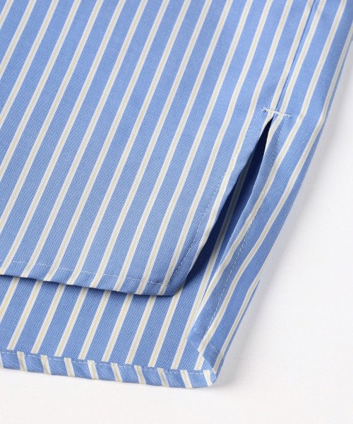 High Count Broad Embroidery Patch Short Sleeve Stripe Shirt