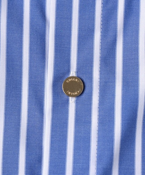 High Count Broad Embroidery Patch Short Sleeve Stripe Shirt