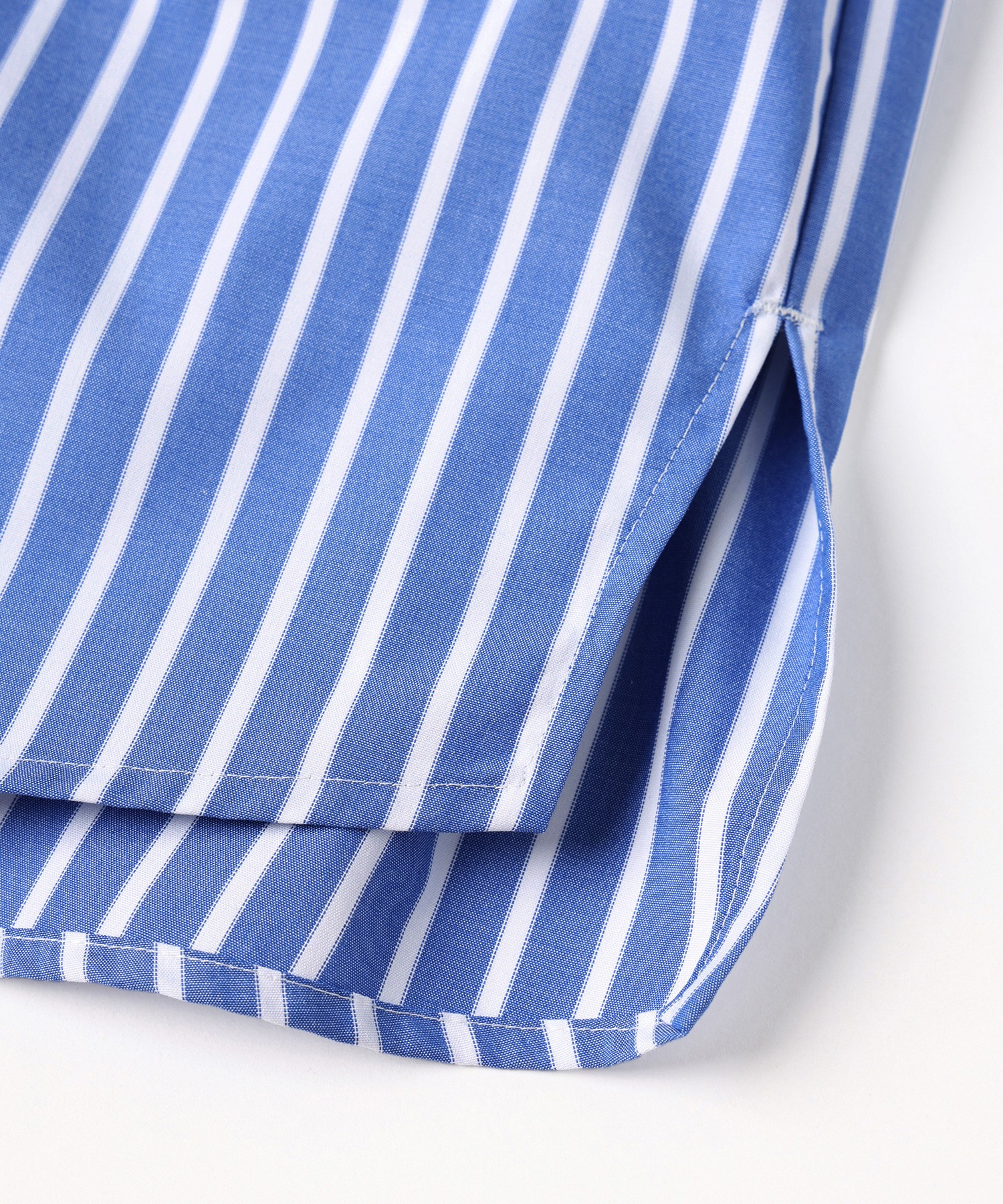 High Count Broad Embroidery Patch Short Sleeve Stripe Shirt