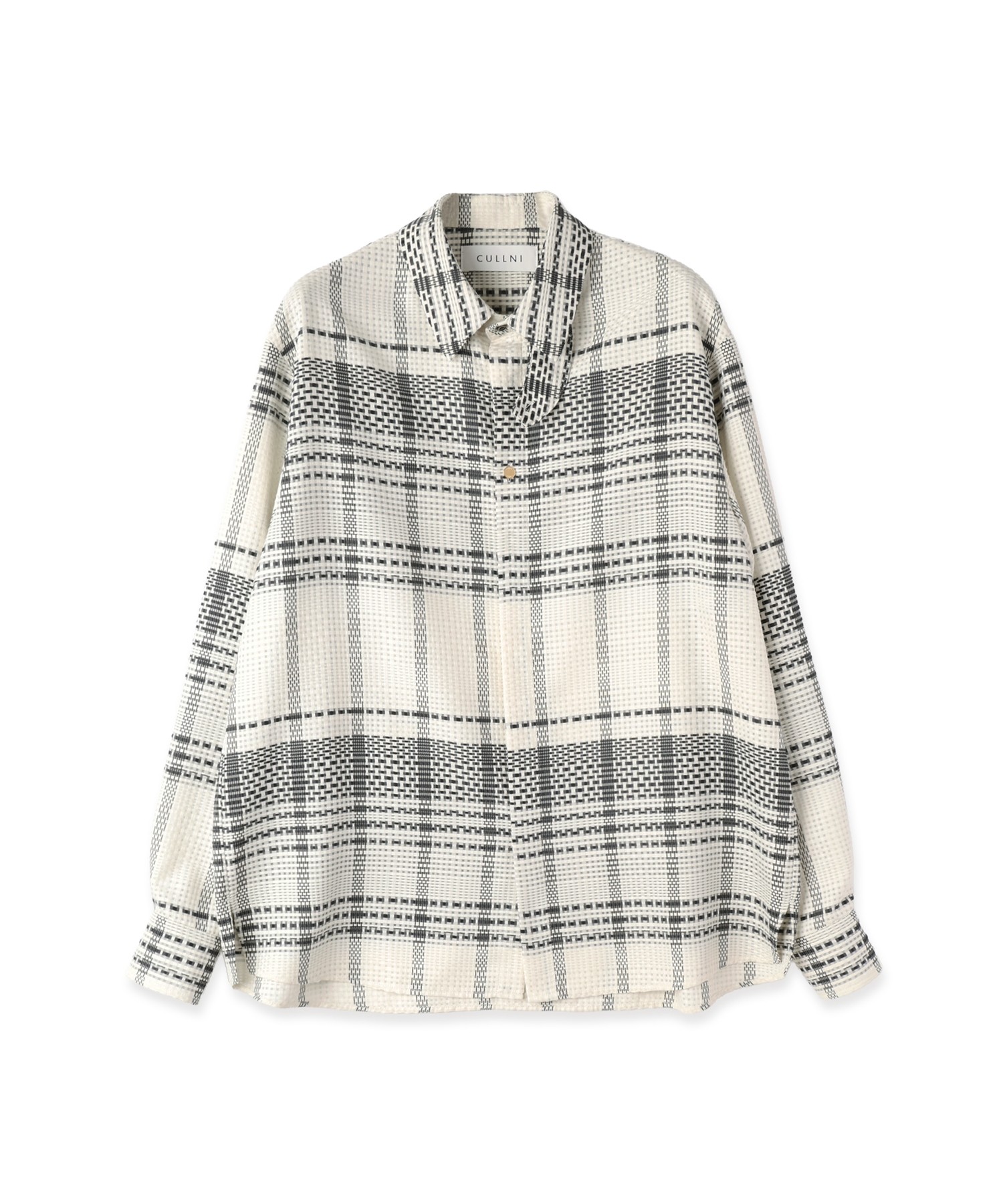 Sheer Tile Check Chin Tab Shirt