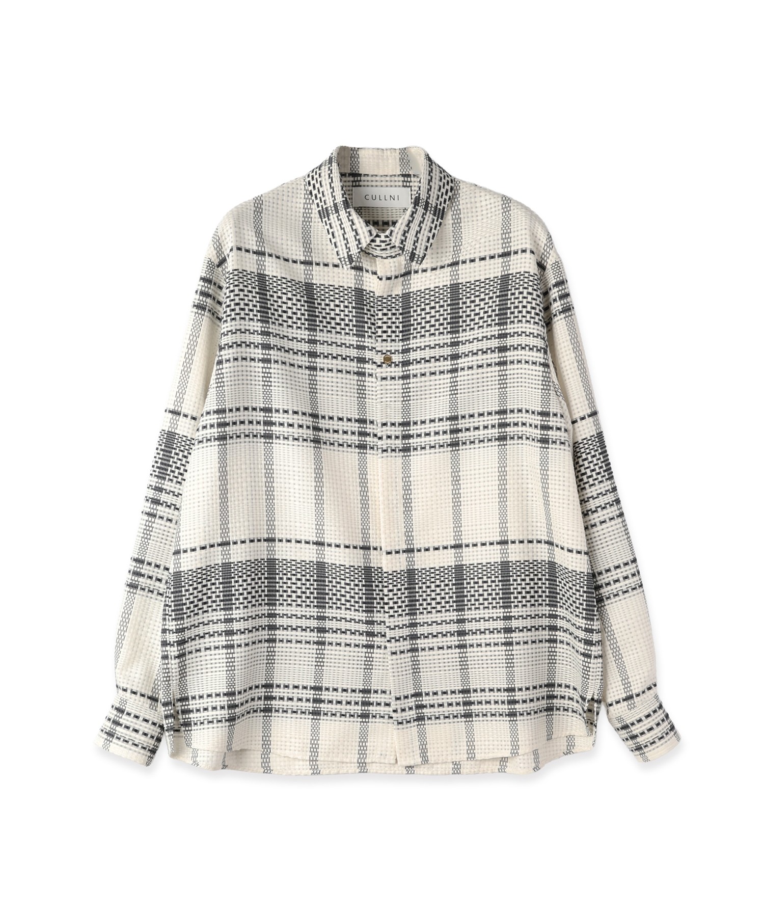 Sheer Tile Check Chin Tab Shirt
