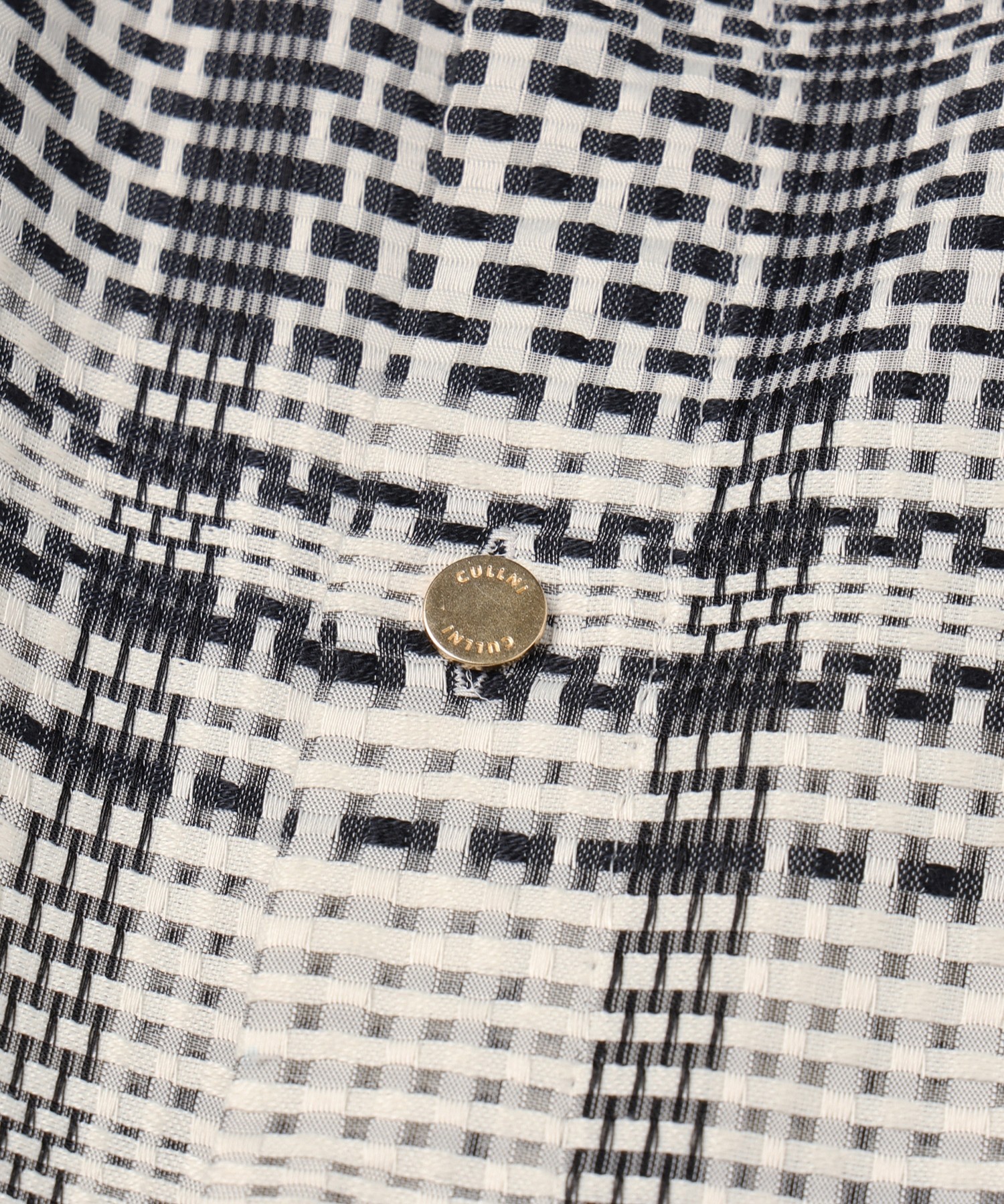 Sheer Tile Check Chin Tab Shirt