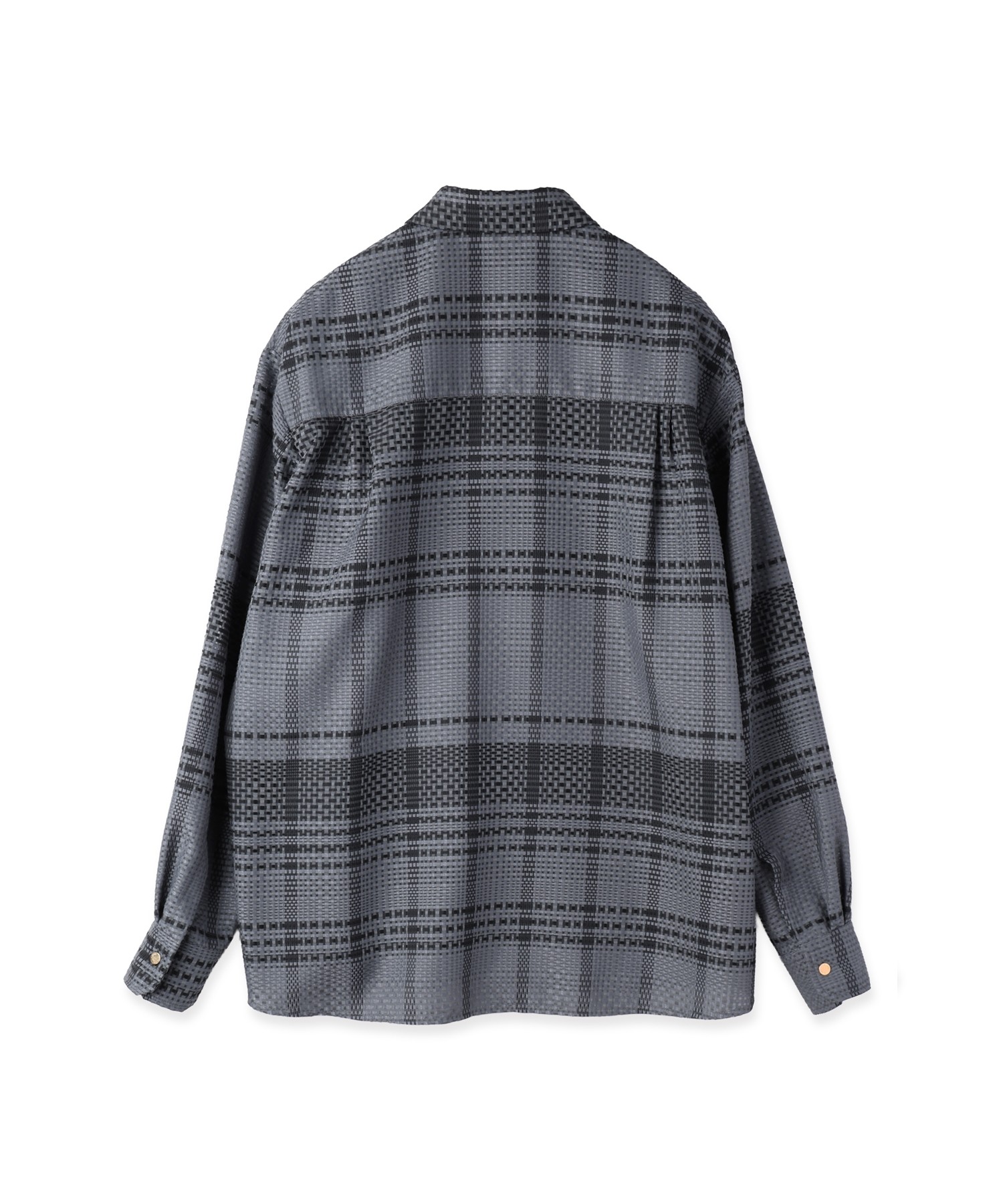 Sheer Tile Check Chin Tab Shirt
