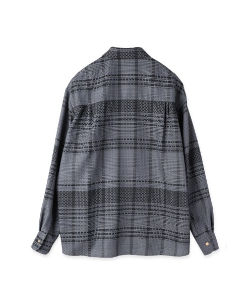 Sheer Tile Check Chin Tab Shirt