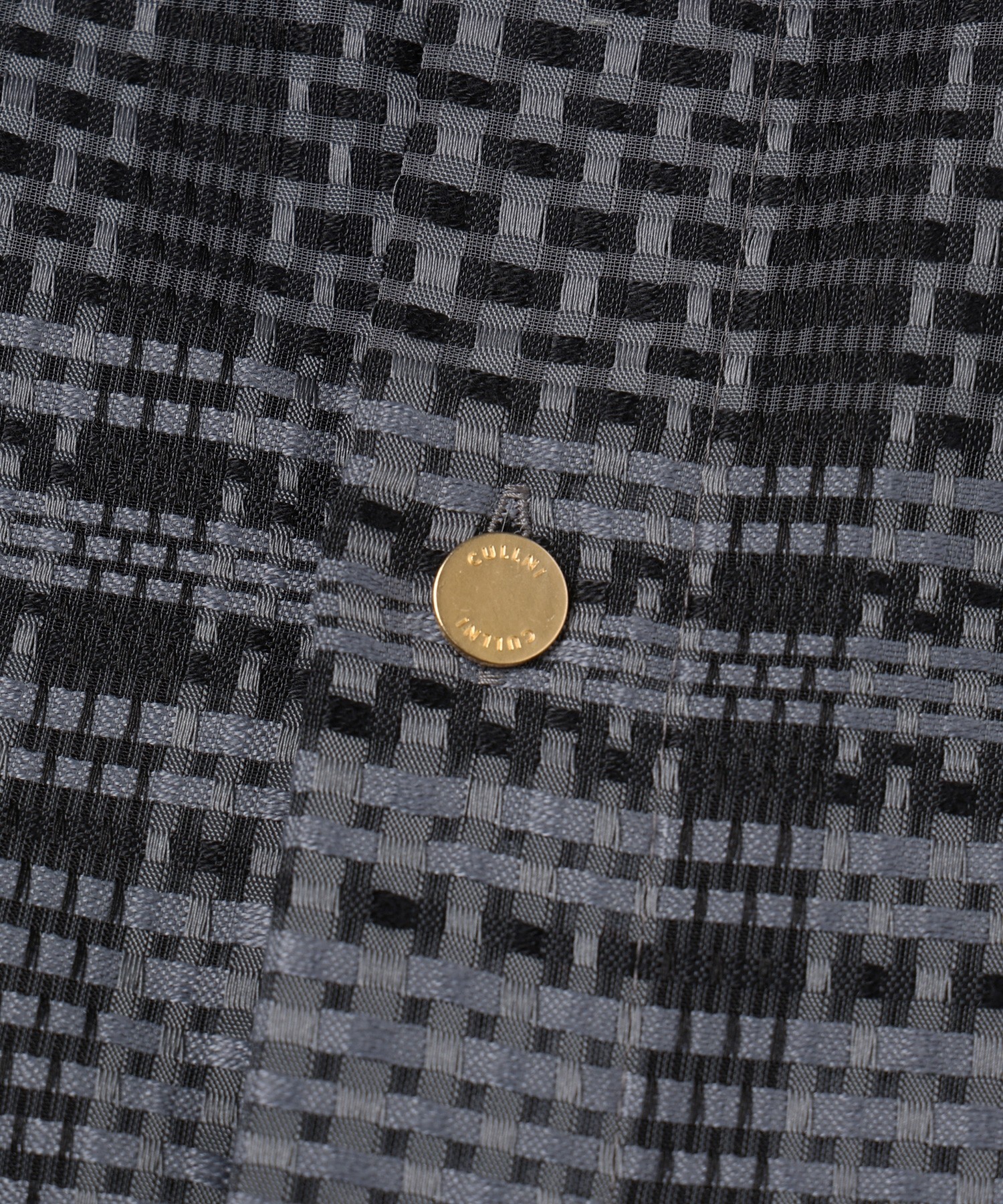 Sheer Tile Check Chin Tab Shirt