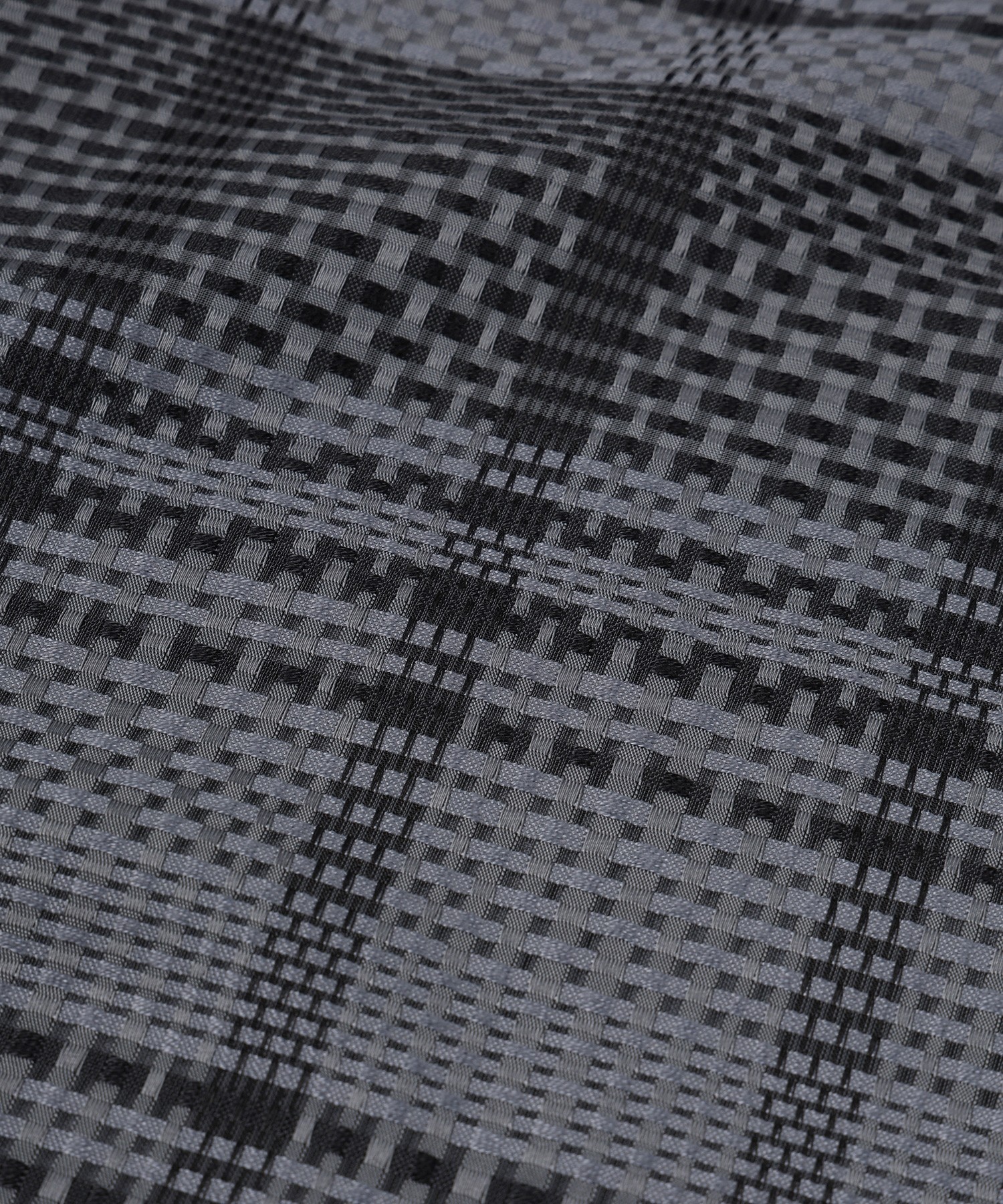 Sheer Tile Check Chin Tab Shirt