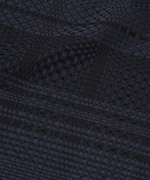 Sheer Tile Check Chin Tab Shirt