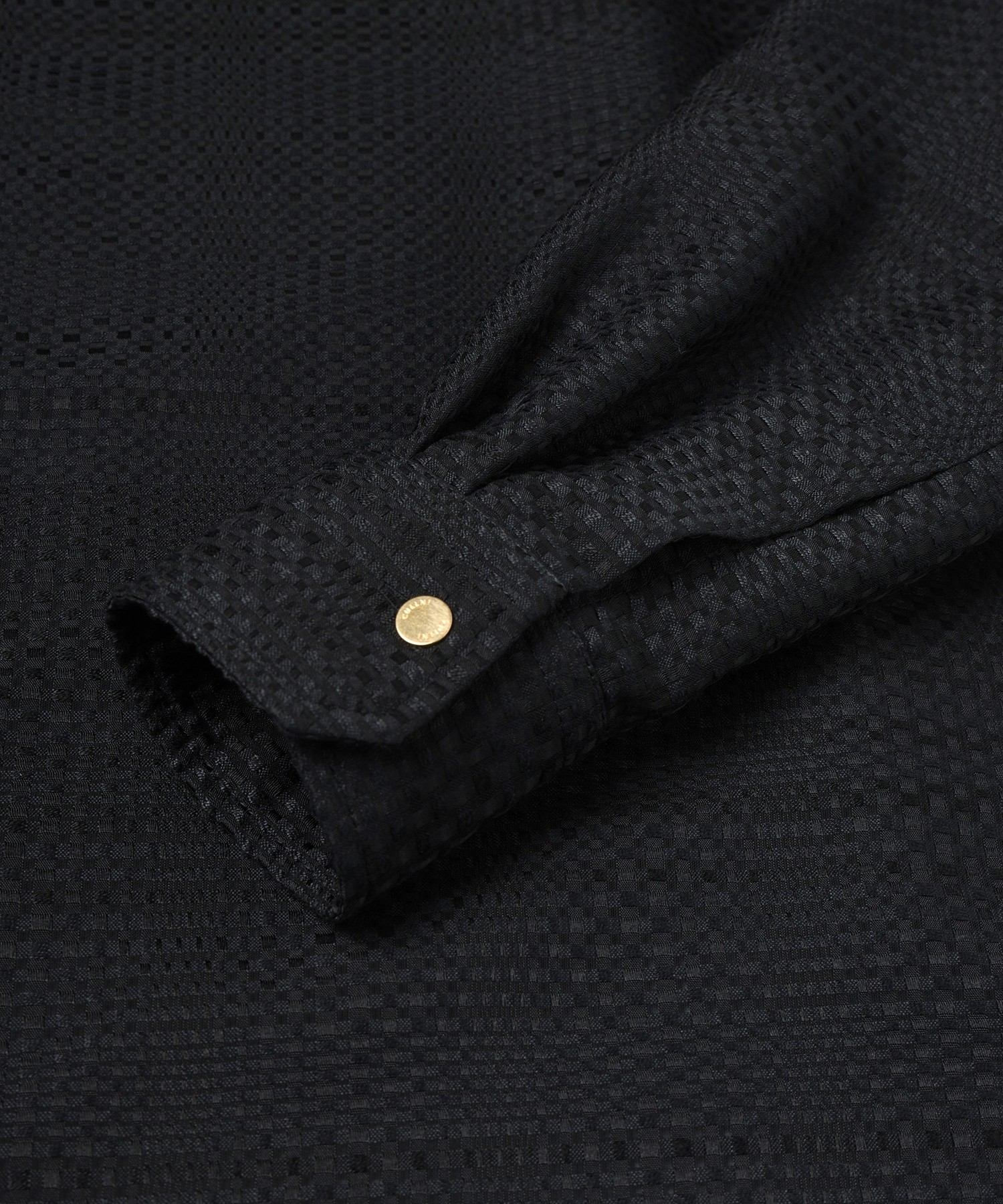 Sheer Tile Check Chin Tab Shirt