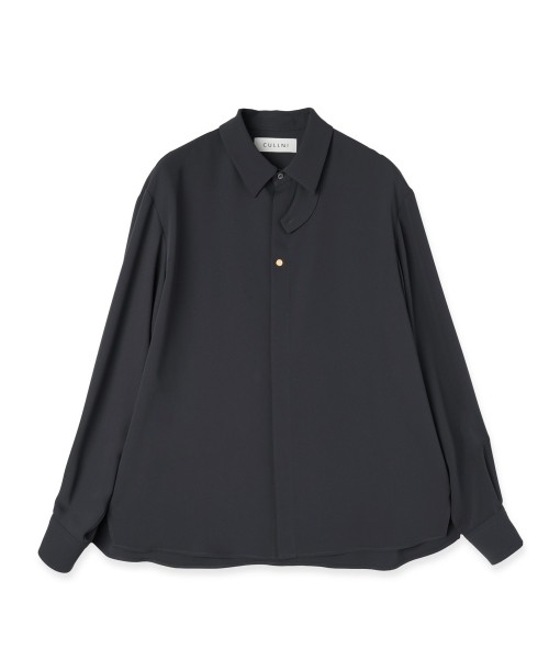 Double Cloth Chin Tab Long Sleeve Shirt