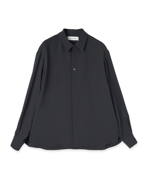 Double Cloth Chin Tab Long Sleeve Shirt