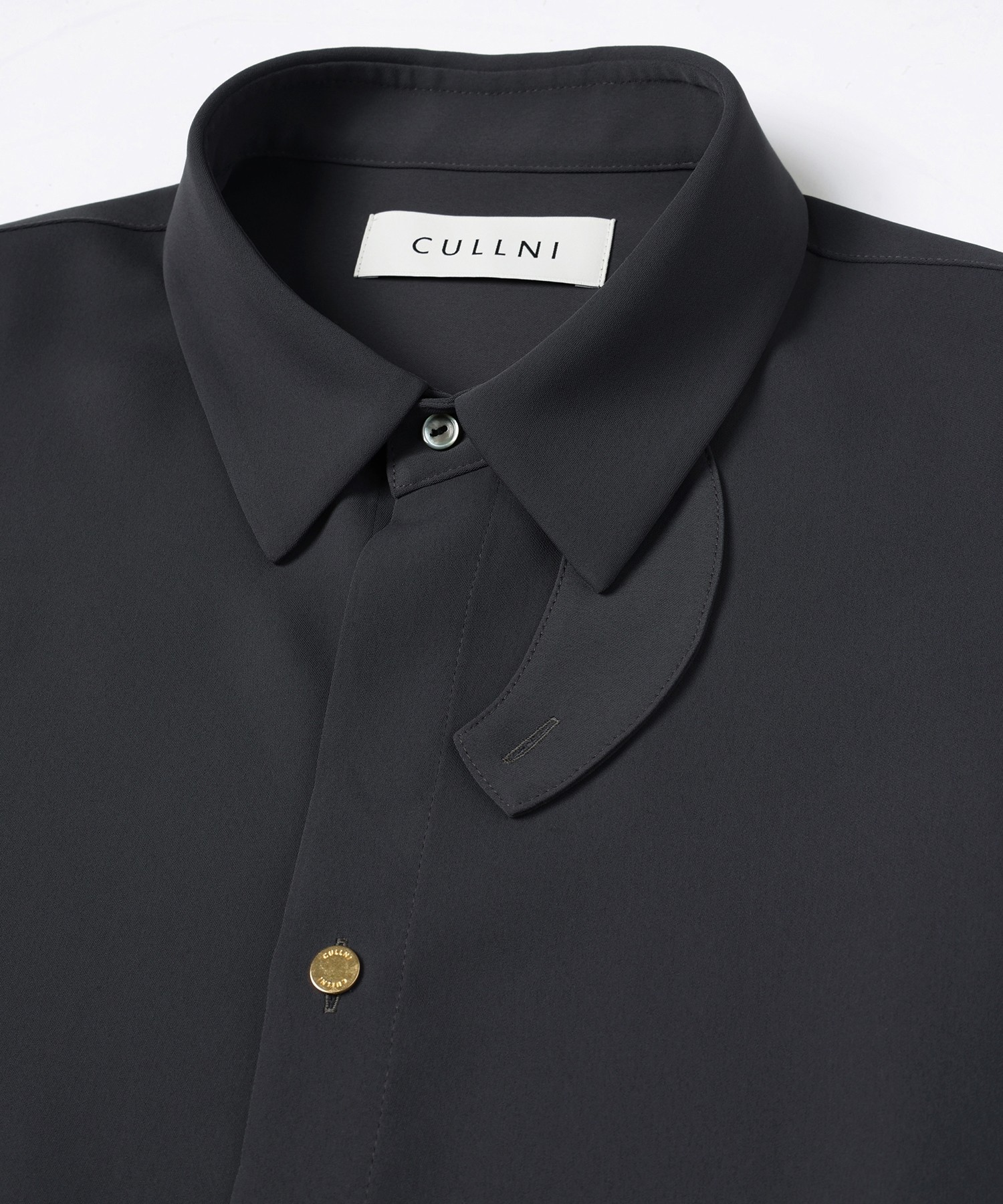 Double Cloth Chin Tab Long Sleeve Shirt