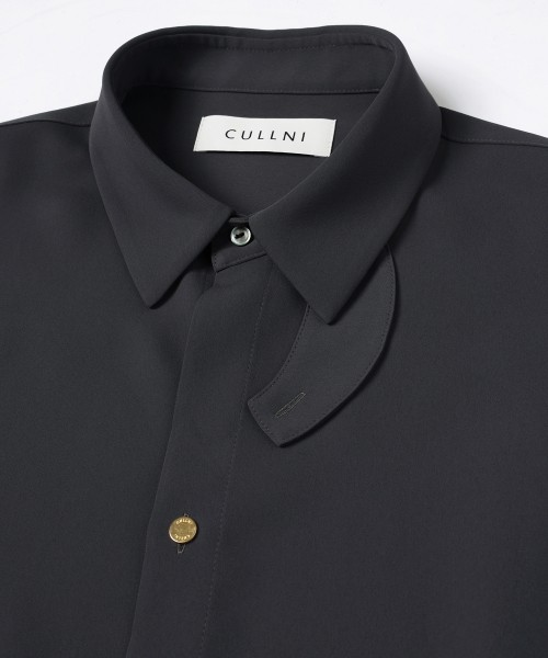 Double Cloth Chin Tab Long Sleeve Shirt