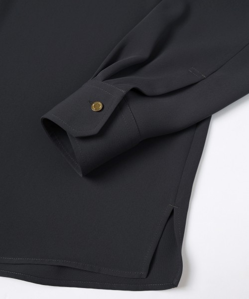 Double Cloth Chin Tab Long Sleeve Shirt