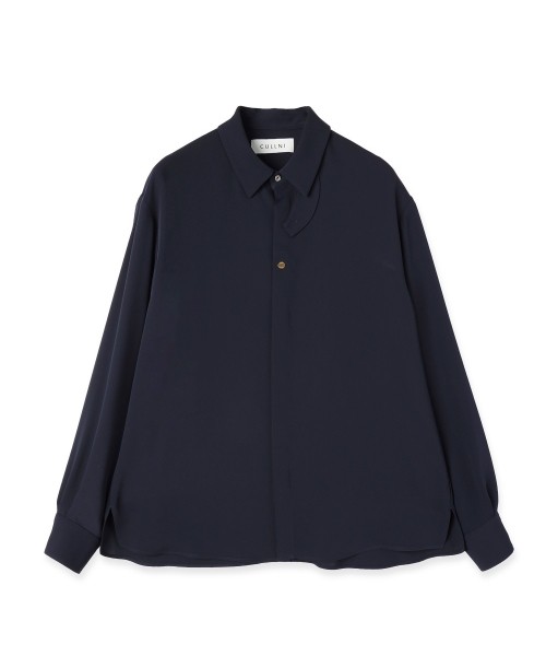 Double Cloth Chin Tab Long Sleeve Shirt