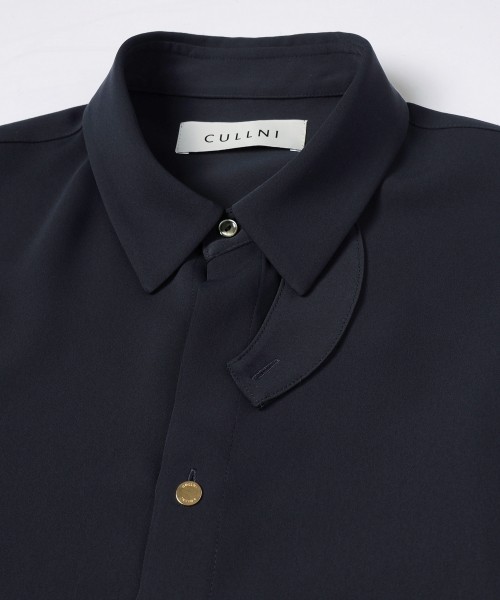 Double Cloth Chin Tab Long Sleeve Shirt