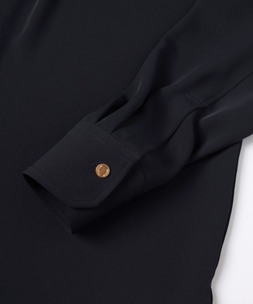 Double Cloth Chin Tab Long Sleeve Shirt