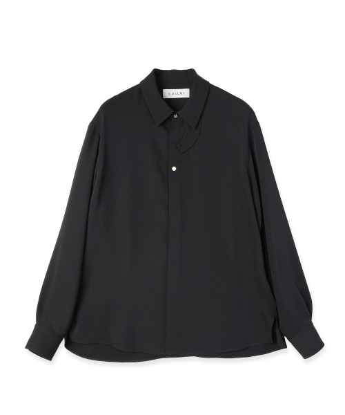 Double Cloth Chin Tab Long Sleeve Shirt