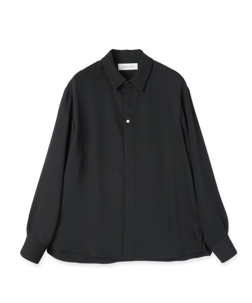 Double Cloth Chin Tab Long Sleeve Shirt