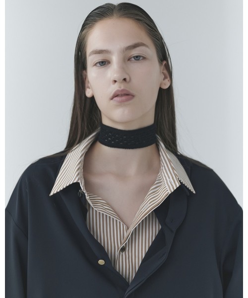 Double Cloth Chin Tab Long Sleeve Shirt