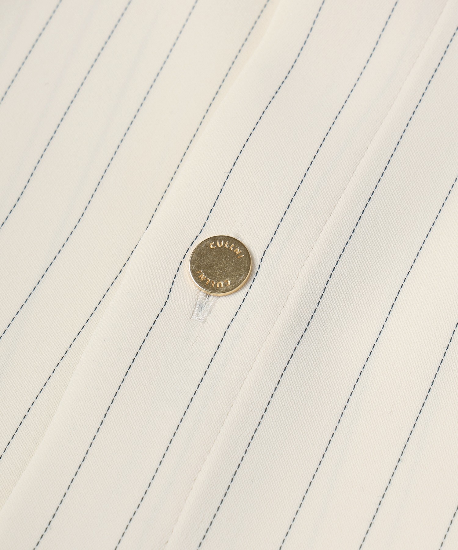 Stripe Double Cloth Chin Tab Long Sleeve Shirt