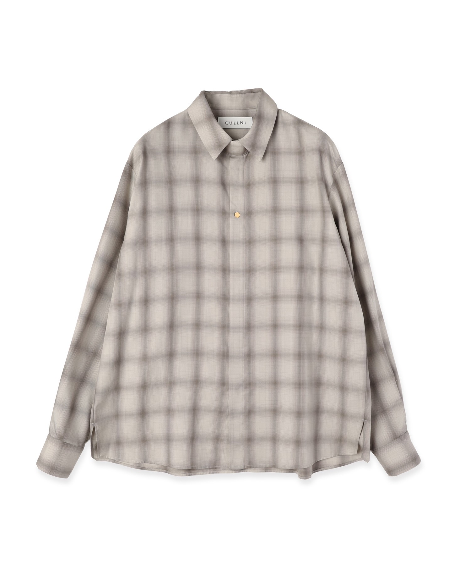 Ombre Check Chin Tab Long Sleeve Shirt