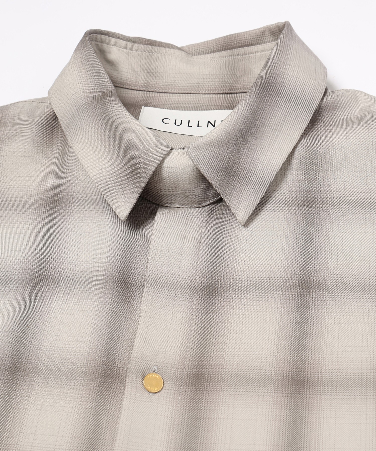 Ombre Check Chin Tab Long Sleeve Shirt