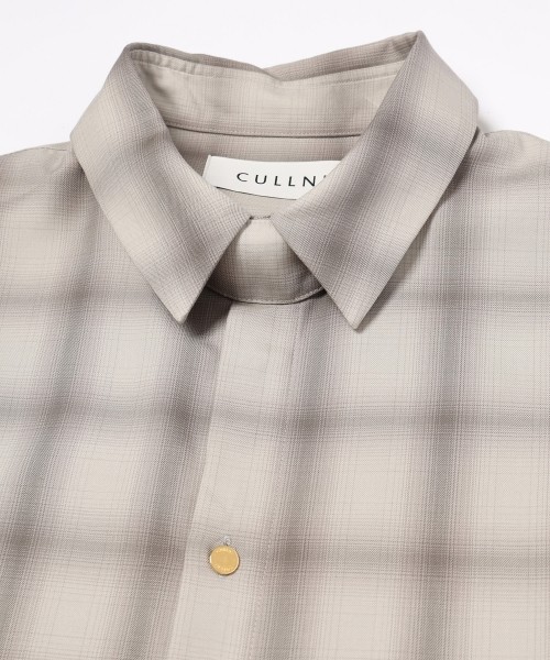 Ombre Check Chin Tab Long Sleeve Shirt