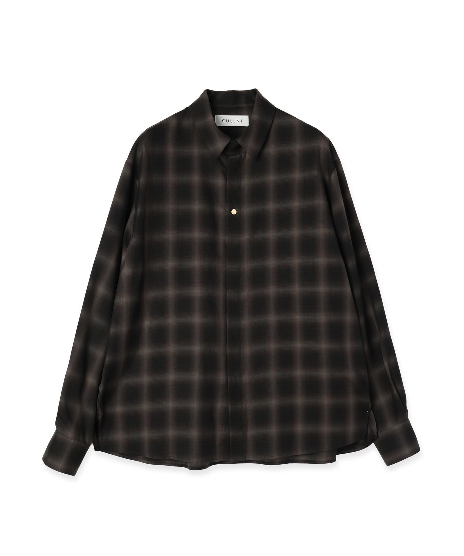 Ombre Check Chin Tab Long Sleeve Shirt