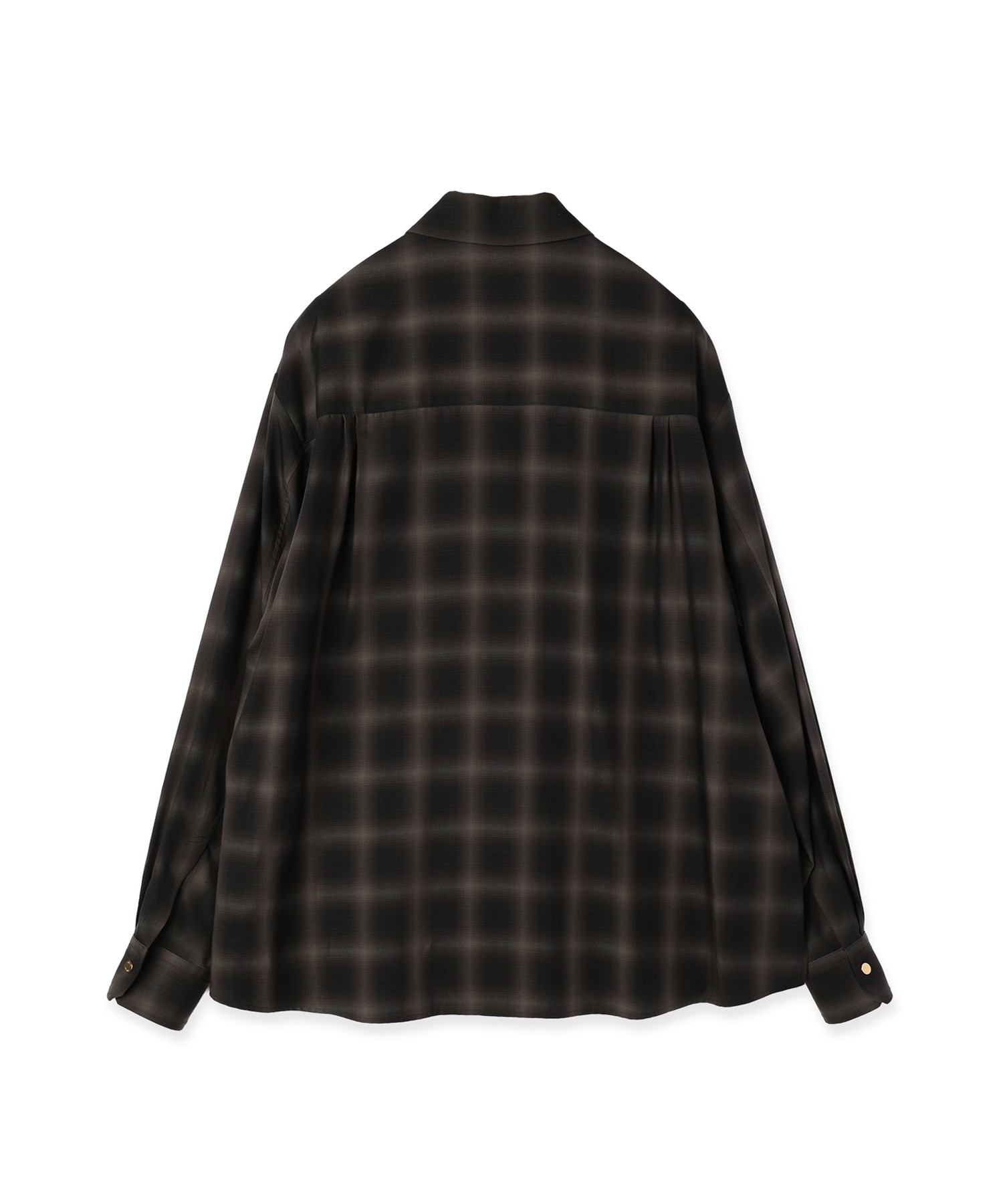 Ombre Check Chin Tab Long Sleeve Shirt