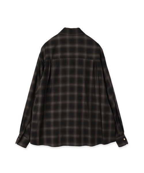 Ombre Check Chin Tab Long Sleeve Shirt